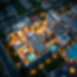 Aerial view of Address Fountain Views showcasing the floor plan layout