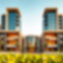 Exterior view of Ajman One Tower showcasing modern architecture
