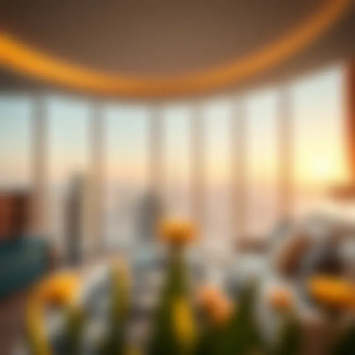 Panoramic view from a two-bedroom rental in Ajman One Tower