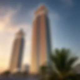 Stunning view of Ajman Pearl Towers showcasing architectural design