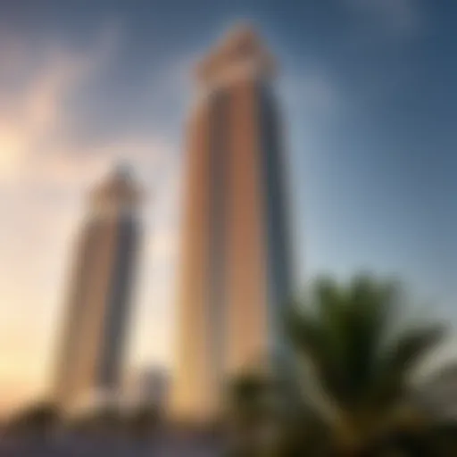 Stunning view of Ajman Pearl Towers showcasing architectural design