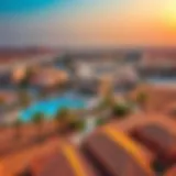 Aerial view of Al Hadiqah Al Maeyah showcasing the landscape and architecture