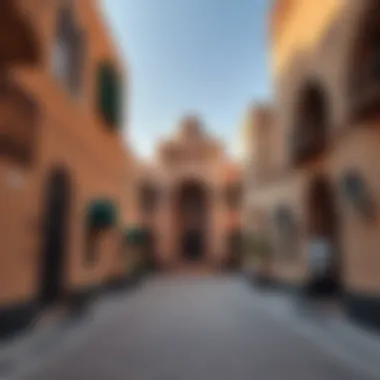 Historical buildings in Al Hadiqah Al Maeyah reflecting Dubai's architectural evolution