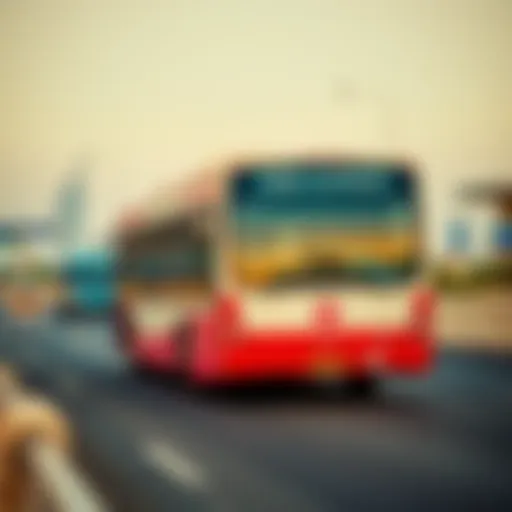 Bus navigating through Al Quoz area