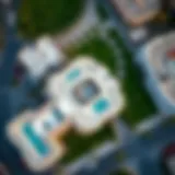 Aerial view of Al Waha, showcasing its modern architecture and green spaces