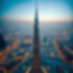 Aerial view of Burj Khalifa, the tallest building in the world