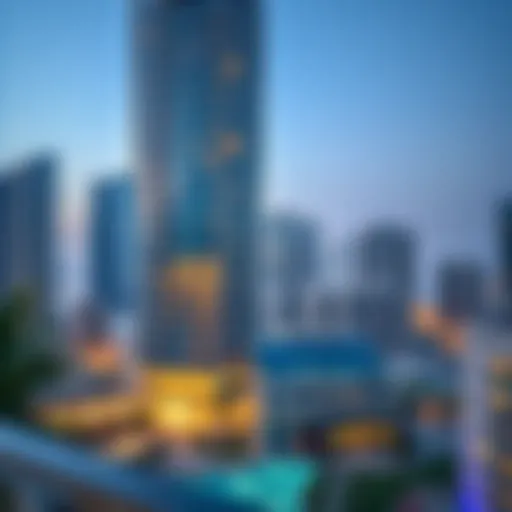 Stunning architectural view of Avanti Tower in Dubai