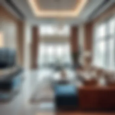 Chic interior design highlighting the spacious living area in Balqis Residence
