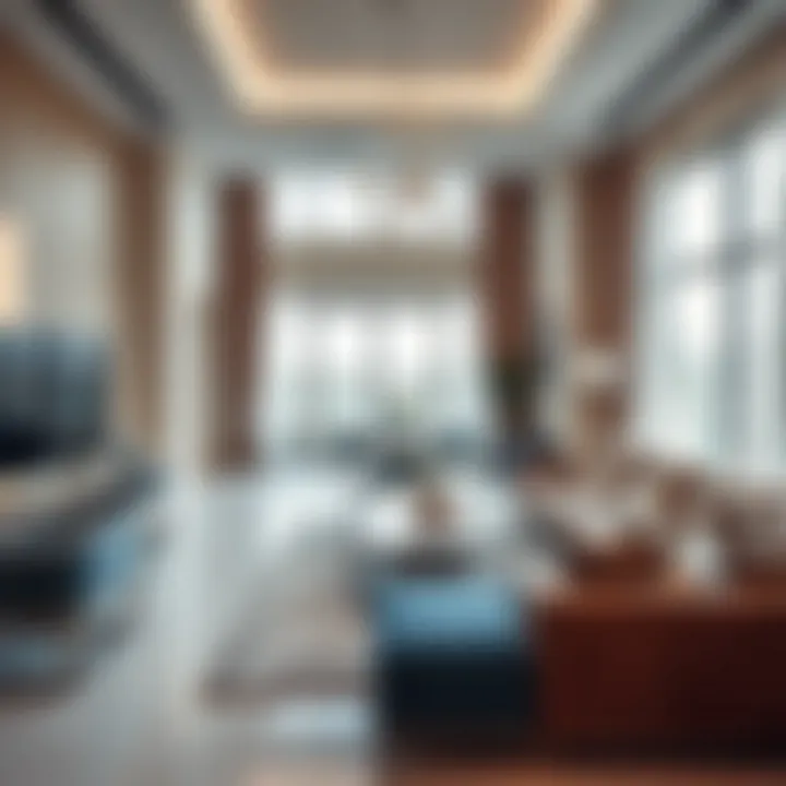 Chic interior design highlighting the spacious living area in Balqis Residence
