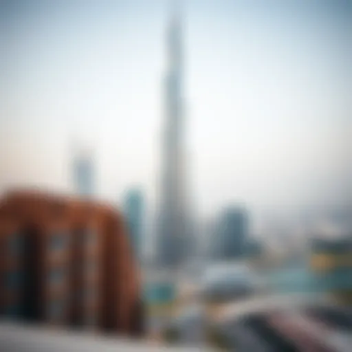 Stunning view of Burj Al-Shuhada against Dubai skyline