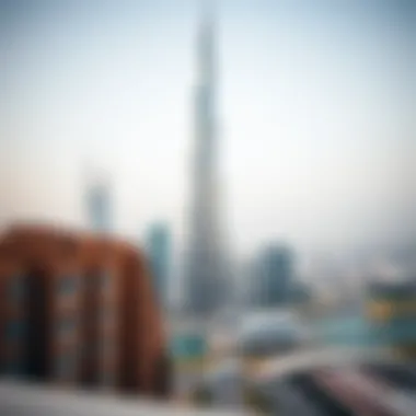 Burj Al-Shuhada's Architectural Marvel Stunning view of Burj Al-Shuhada against Dubai skyline