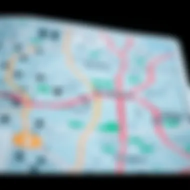 Map of the bus route Map highlighting bus route between Al Quoz and International City