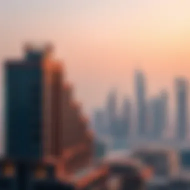 Bvlgari Residences Against the Dubai Skyline Dubai skyline featuring Bvlgari Residences in the foreground