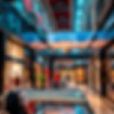 Sophisticated Retail Environment in City Walk A chic retail space featuring high-end brands and contemporary design