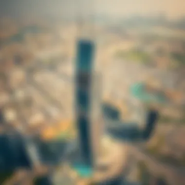 Aerial View of Como Tower and Surroundings Aerial view of Como Tower surrounded by Dubai's bustling real estate developments