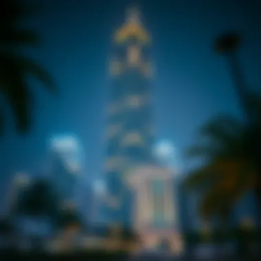 Como Tower at Night Como Tower illuminated at night, demonstrating its impact on the urban landscape of Dubai