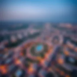 Aerial view showcasing the layout of Jumeirah Village Circle