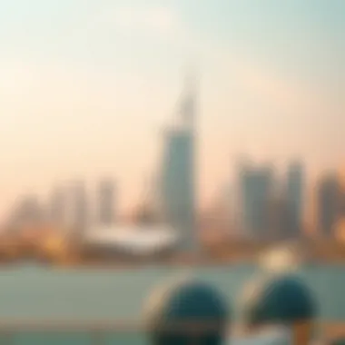 Rixos by Nakheel in the Dubai Skyline Panoramic skyline view of Dubai featuring Rixos by Nakheel