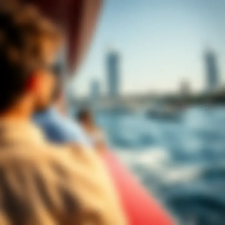 Passengers enjoying a boat ride on the waters of Creek Harbour
