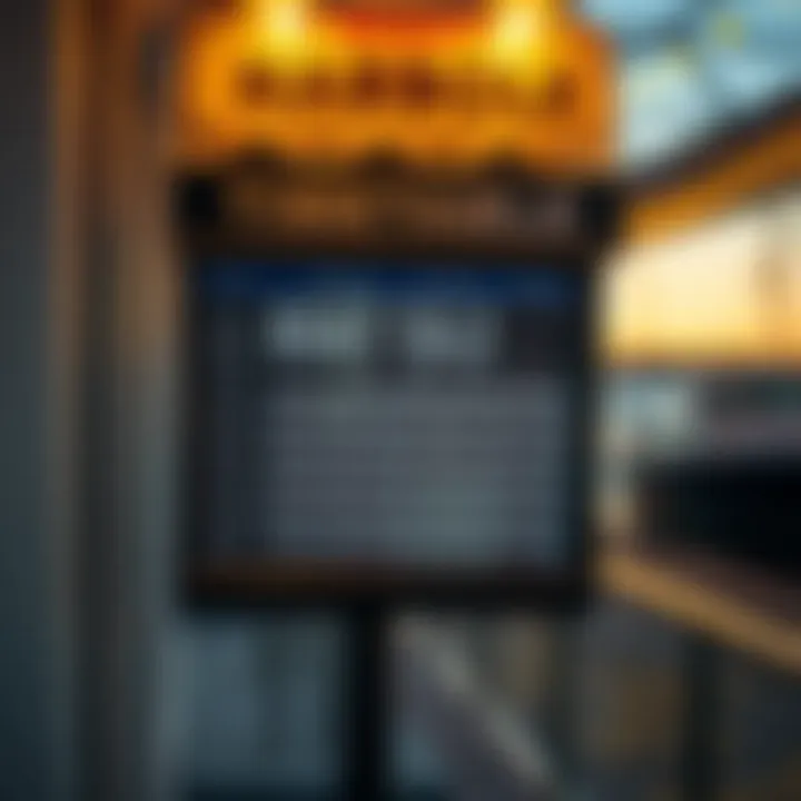 Timetable displaying boat schedules at Creek Harbour