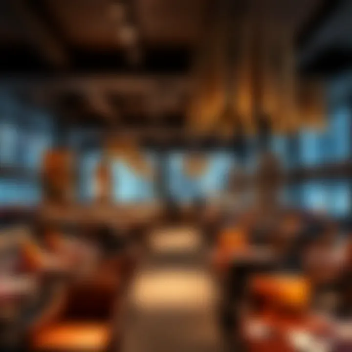 A lively restaurant environment filled with elegant decor and ambiance.