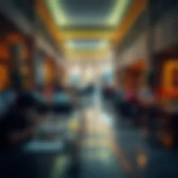 A vibrant dining scene showcasing diverse culinary options in Al Zahia City Center