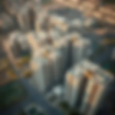 Aerial view of a mixed-use development in Dubai
