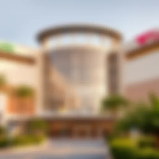 Exterior view of Damac Hills Mall showcasing modern architecture
