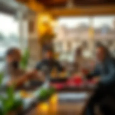 Dining Together: The Social Fabric of Muwaileh Group enjoying a meal at a local restaurant