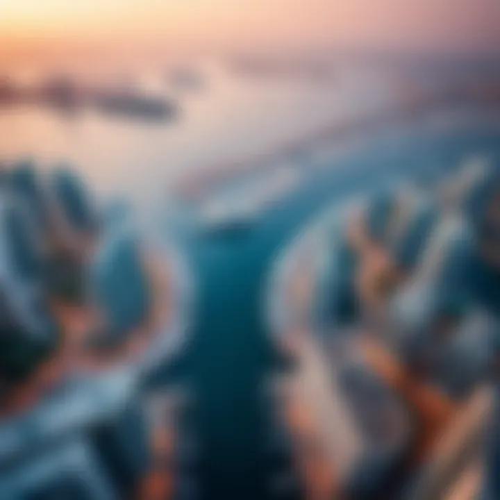 Aerial view showcasing the vibrant lifestyle and amenities in Dubai Marina