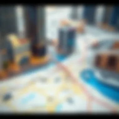 Navigating Dubai's Real Estate Landscape A map of Dubai highlighting key real estate areas and logistics routes for moving