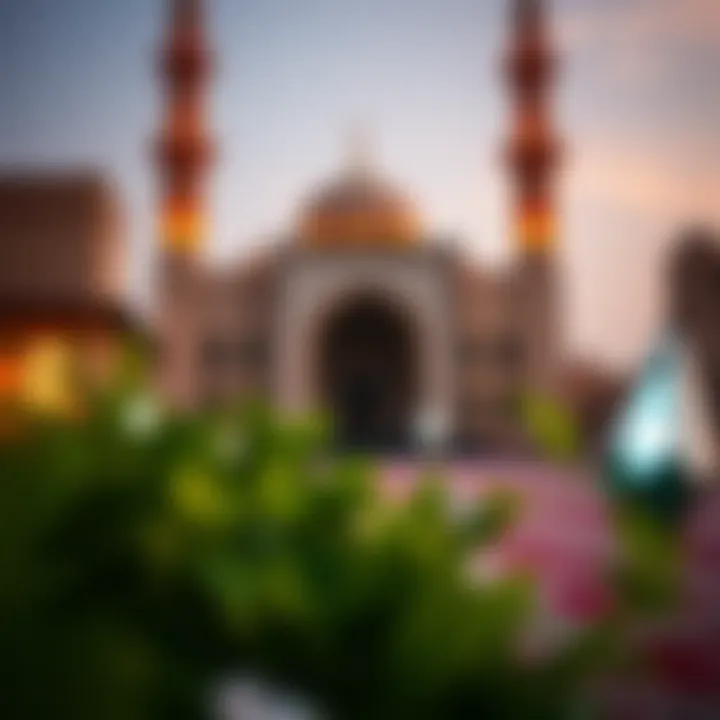 A festive atmosphere captured outside a mosque on Eid ul Adha