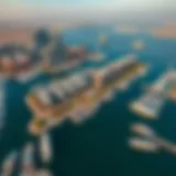 Aerial view of Marina Dubai showcasing luxury apartments and waterfront