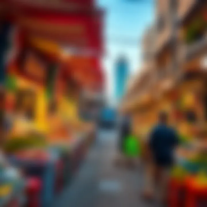 Vibrant market scene in Al Aweer reflecting community life