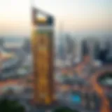 Stunning view of Al Jawad Tower against the Dubai skyline