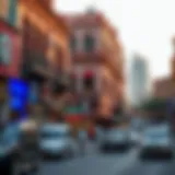 Vibrant street view of Bur Dubai showcasing traditional architecture