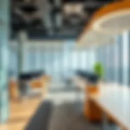 Innovative office design showcasing a modern workspace