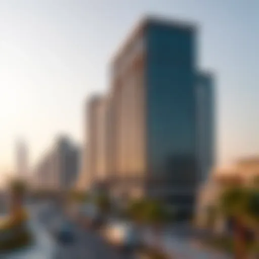 Skyline view of Baspas Al-Khalidiya in Dubai showcasing modern architecture.