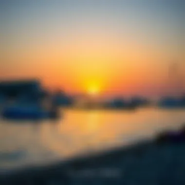 Tranquil Sunset Over Blue Waters Beach An inviting sunset over the tranquil waters of Blue Waters Beach