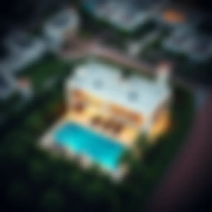 Aerial view showcasing the location of Bulgari Villas