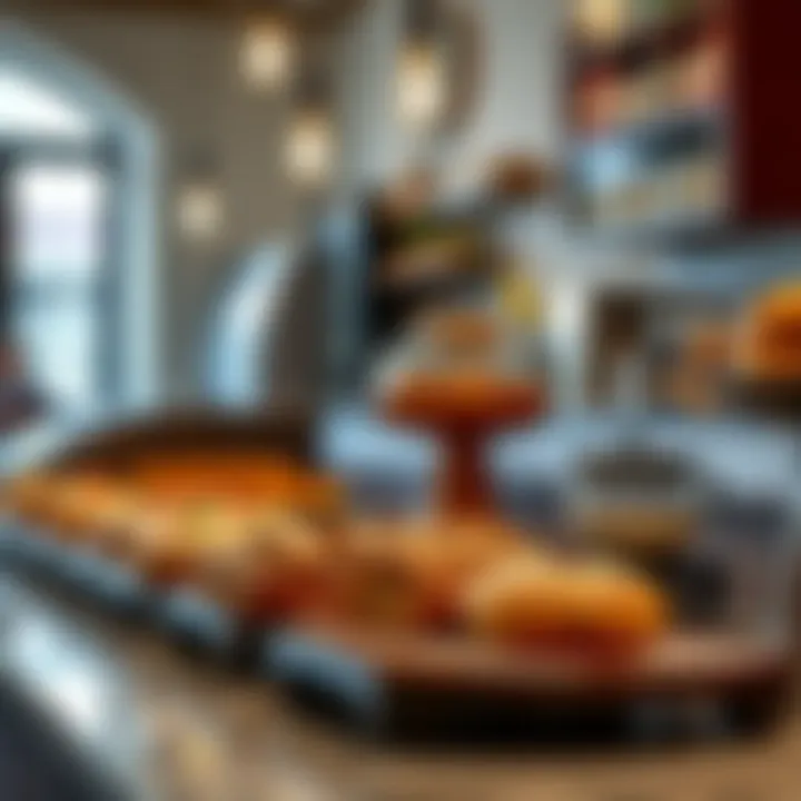 An array of artisanal pastries displayed on a counter