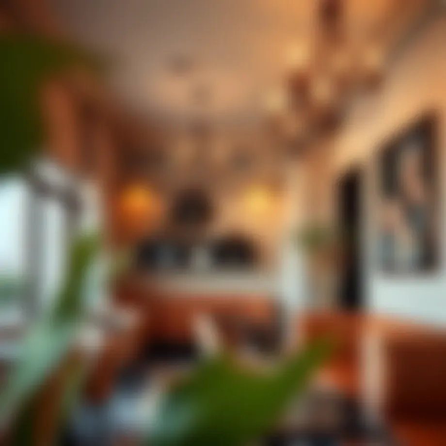 A cozy café interior with elegant decor