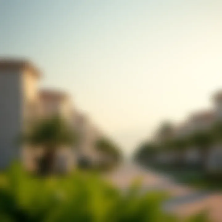 Tranquil residential area in Mirdif with lush greenery