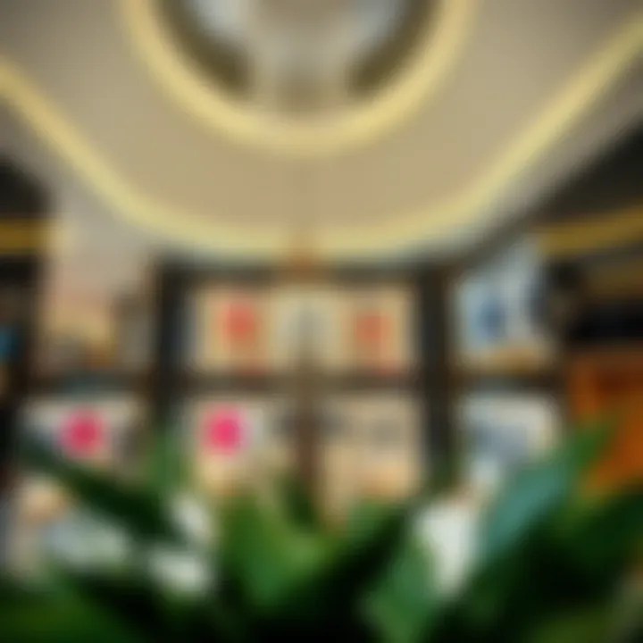 Vibrant retail space showcasing luxury brands