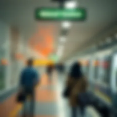 Convenient Travel Experience at Jaddaf Metro Station Passengers utilizing the Jaddaf Metro Station for convenient travel