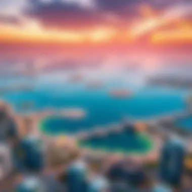 Investment Opportunities at Lake Dubai An aerial view of Lake Dubai highlighting its investment zones