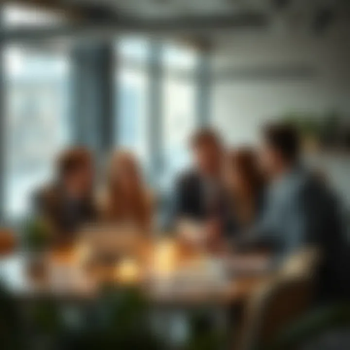 An engaged group of professional real estate agents discussing strategies