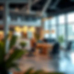 A modern office space of a local real estate company showcasing a welcoming environment