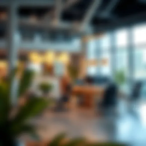 A modern office space of a local real estate company showcasing a welcoming environment