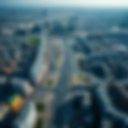 Aerial view of مول ديرفيلدز showcasing its urban layout